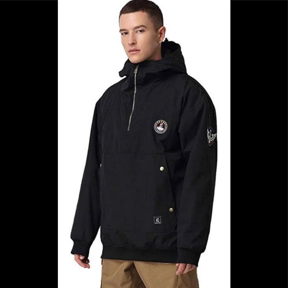 Waterproof and Windproof Snowboard Skiing Pullover Hoodie Snow Jacket Coat